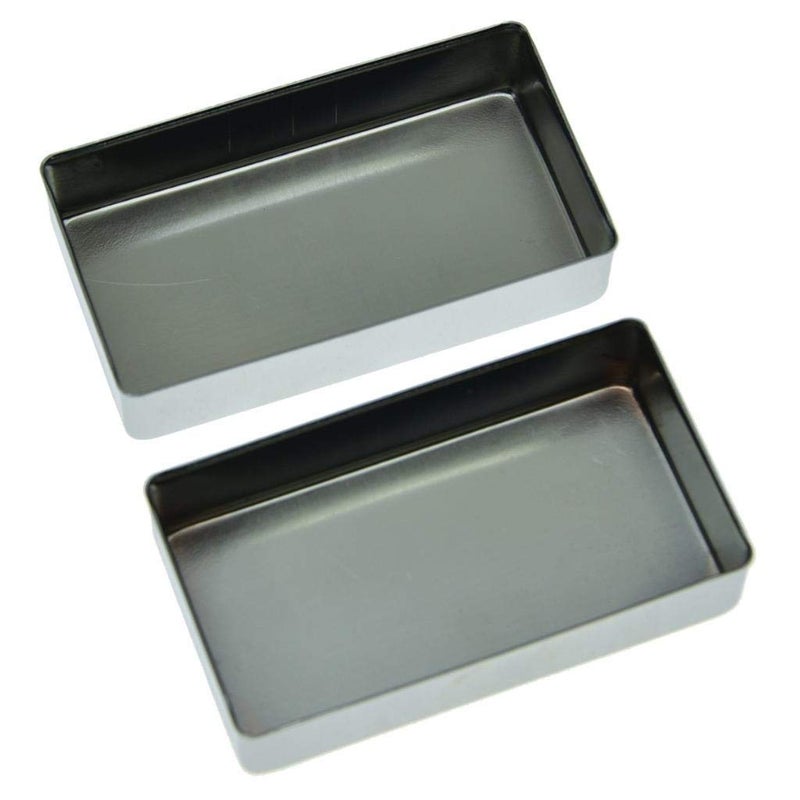 KAISH Set of 2 Sealed Humbucker Guitar Pickup Covers Brass Humbucker Pickup Cover No Holes Chrome - Image 4